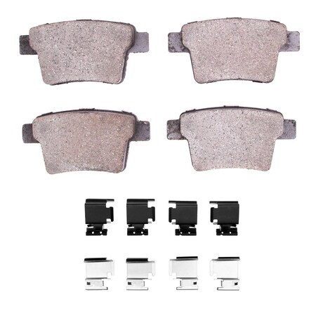 Dynamic Friction Co 3000 Semi-Metallic Brake Pads and Hardware Kit, Low Dust, 100% Copper Free, 100% Asbestos-free, Rear 1311-1071-01